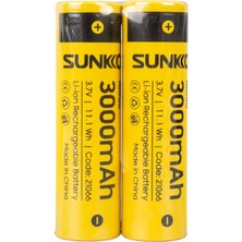 Sunkko 3.7 Volt 3000 Mah 18650 Şarj Edilebilir Pil (2li Paket)