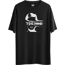Noicasuale Techno Face  Tasarım Dijital Baskılı Regular Relax T-Shirt