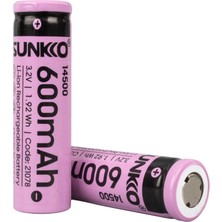 Sunkko Ifr 3.2 Volt 600 Mah 14500 Şarj Edilebilir Pil (2li Paket)