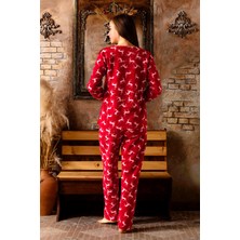 Nisanca Kışlık Kadın Polar Pijama Takımı - Yılbaşı Pijaması