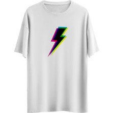 Noicasuale Cmyk Lightning  Tasarım Dijital Baskılı Regular Relax T-Shirt