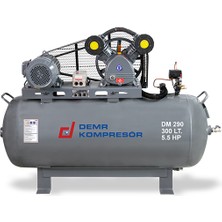 Demr Dm 290 | 300 Lt 2 Kafa 8 Bar 5.5 Hp Pistonlu Hava Kompresörü