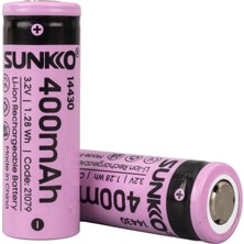 Sunkko Ifr 3.2 Volt 400 Mah 14430 Şarj Edilebilir Pil (2li Paket)