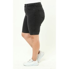 CEDY DENİM KADIN BÜYÜK BEDEN YÜKSEK BEL LİKRALI SLİMFİT JEANS ŞORT-C606