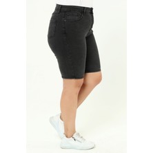 CEDY DENİM KADIN BÜYÜK BEDEN YÜKSEK BEL LİKRALI SLİMFİT JEANS ŞORT-C606