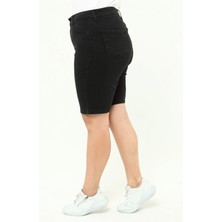 CEDY DENİM KADIN BÜYÜK BEDEN YÜKSEK BEL LİKRALI SLİMFİT JEANS ŞORT-C606