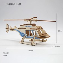 Hayal Sepeti Helikopter Ahşap Maket Büyük Boy   Boyanabilir Maket