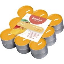 Bolsius Mango Kokulu, Sarı Renkli 4 Saat Yan Ma Süreli Tea Light Mum (18'li Paket)