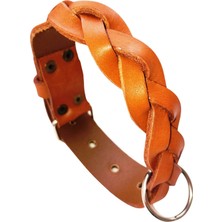 Balkonda Köpek boyun tasması deri taba rengi genişlik:3,5cm kalınlık:3mm boyun ölçüsü:L.XL.35-50cm ayarlamalı dog collar T1-21