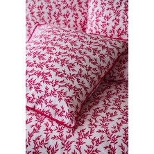 Leruum London Pure Viva Magenta Fuşya Pembe Çiçekli Çift Kişilik Nevresim Takımı + 2 Adet Yastık Kılıfı