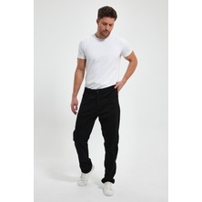 The Season TheSeason Erkek Siyah Gabardin Relaxed Esnek Keten Baggy Pantolon