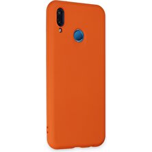 Newface Huawei P20 Lite Kılıf Nano Içi Kadife  Silikon - Turuncu 277097