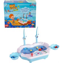 Müzikli, Havuzda Balık Yakalama Oyunu, 8 Balık ve 2 Oltalı - Big Catch Fishing Game,mavi