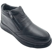 Çiğdem Kundura - 811 - Içi Yünlü Gerçek Deri Bot - Siyah - 43