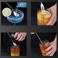 Weather Forecast Çelik Kokteyl Kaşığı  Shaker ve Bar Tokmağı Kokteyl Bardağı Seti CIN589