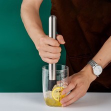 Weather Forecast Çelik Kokteyl Kaşığı  Shaker ve Bar Tokmağı Kokteyl Bardağı Seti CIN589