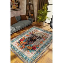 Homshtag Nuh'un Gemisi Koleksiyonu Mus Kanada Geyiği Çiçek Desenli Temalı Vintage Renkli Maksimalist