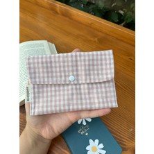Sumicorn Design Pudra Pötikareli Yıkanabilir Çıtçıt Detaylı Ped Çantası, Mini Cüzdan, Çanta Içi Düzenleyici