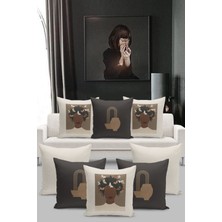 Filamente 8'Li Kırlent Kılıf Seti Çift Taraflı Dijital Baskılı