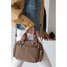 Impolo Lona Vizonsaten Kadın Kol ve Omuz Çantası 20X28 Ebatında