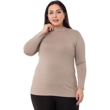 Disentis Modest Kadın Viskon Vizon Yarım Balıkçı Uzun Kollu Büyük Beden Body