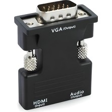 Ulu Bilgisayar HDMI To VGA Monitör Çevirici Dönüştürücü Adaptör  Başlık Ses Destekli