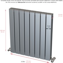 Aeon Argus Alüminyum Radyatör Panel 600 x 555 8 Dilim Mat Eloksal