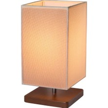 EFLIGHTDESIGN Ahşap Abajur Beyaz Modern Şık Yatak Odası Salon Masa Lambası