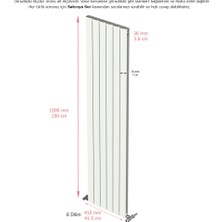 Aeon Smyrna Alüminyum Radyatör Panel 1500 x 415 6 Dilim Beyaz