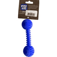 Playfull  Sağlam Plastik Dental Dumbel Köpek Oyuncağı 12 x 3,5 cm Mavi