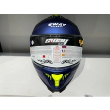 Sway Kask Sway SW-865 Mat Mavi Güneş Gözlüklü