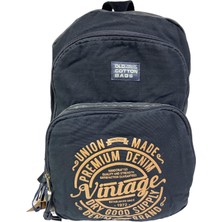 Old Cotton Cargo Siyah Vintage Disayn Sırt Gezi Çantası Revilla Bag 7184