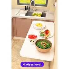 Kydonia Home 45X72 cm Oval Köşeli Duvara Monte Kırma Katlanır Masa