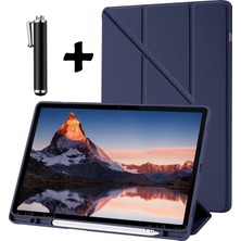 M.tk moveteck Xiaomi Redmi Pad Se Kılıf Kalem Bölmeli Yumuşak Silikon Kapak Akıllı Uyku Modlu Üçgen Standlı + Dokunmatik Kalem 2'li Set Redmi Pad Se 11INÇ Tablet Kılıf 360 Kaplar