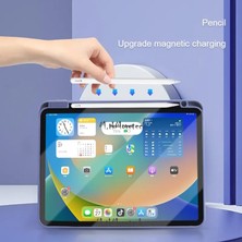 M.tk moveteck Ipad 7.8.9.nesil 10.2 Kılıf Kalem Bölmeli Yumuşak Silikon Kapak Akıllı Uyku Modlu Üçgen Standlı + Dokunmatik Kalem 2'li Set Apple 10.2 2019 2020 2021 2022 A2602 A2603 A2604 A2605