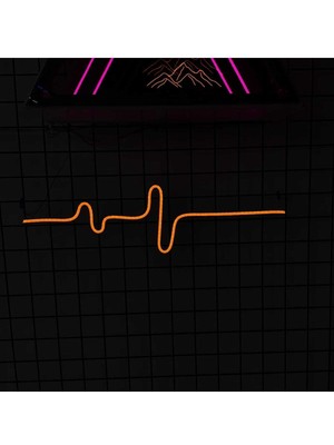 Twins Led Aydınlatma Kalp Ritmi Neon Pleksi Tabela