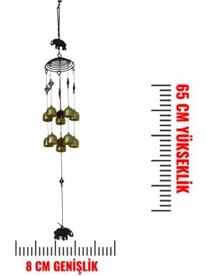 TConcept T.concept Fil ve Nazar Boncuklu Rüzgar Çanı 65 cm