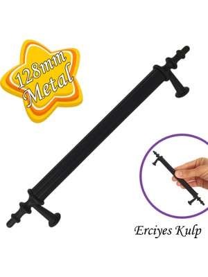 Glaswen Erciyes Kulp Siyah 128 mm Kulp Mobilya Mutfak Dolabı Çekmece Dolap Kapak Kulpu Kulbu Metal Kulpları