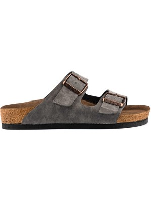 Roy Jones Ortopedik Tabanlı Konfor Modeli Terlik Çift Bantlı Tokalı Günlük Rahat Dışarı Ev Içi Terliği