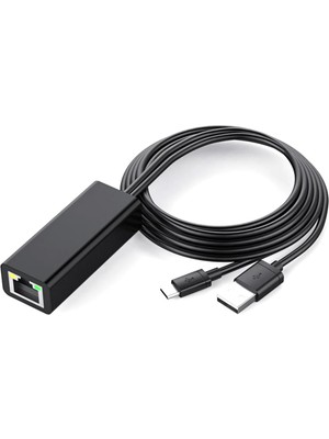 Talent 2x Ethernet Adaptörü ve Tv Stick Için Güç Kablosu (2. Nesil),4k Stick,tv Square,mikro Usb'den RJ45 Kablolu Lan Adaptörüne,siyah (Yurt Dışından)