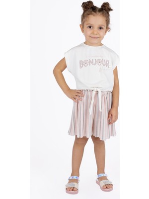 Best Kids Kız Çocuk Yazı Baskılı Önden Bağlamalı Bluz