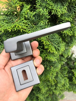 İyem Lüx Anka Kare Rozetli Kapı Kolu ( Oda ) Mat Andresit