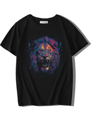 BRZ Collection Unisex Çocuk Lion Color Aslan T-Shirt