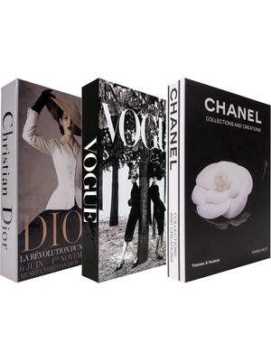 Sümer Basım Dior & Vogue & Chanel Dekoratif Kitap Kutusu Seti