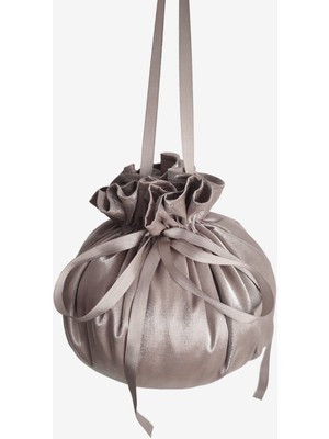 Moda Nur Sütlü Kahve Gelin Takı Kesesi, Kına Kesesi, Gelin Çantası,parti Çantası