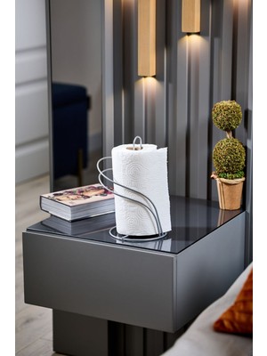Edora Home Gümüş Kuğu Kağıt Rulo Havluluk, Dik Dekoratif Havlu Peçetelik - Metal Paslanmaz