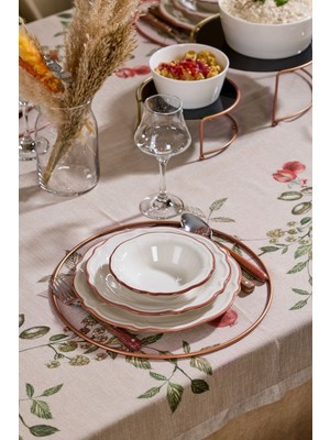 Edora Home Metal Yuvarlak Supla, Rose Amerikan Servis, Halka Runner - Paslanmaz