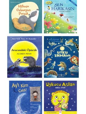 Yapı Kredi Yayınları – Uykusu Gelmeyen Porsuk + Sen Harikasın + Avucundaki Öpücük + Hayvanat Bahçesinde Uyku Zamanı + Ay’ı Kim Çaldı? + Uykucu Aslan / 6lı Kitap Seti