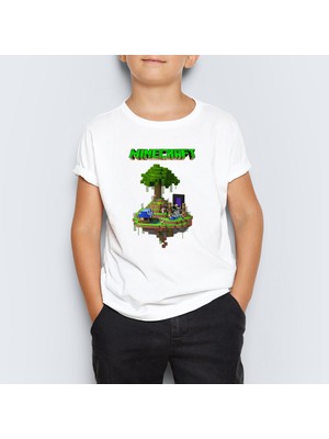 Morinna Minecraft Baskılı Unisex Çocuk Tişört T-Shirt Mr-11