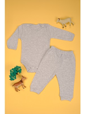 Bebe Tospik Pamuklu Uzun Kollu Yumuşak Alt - Üst Zıbın Takım